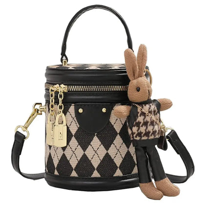 Women's Bag for Women Fashion Luxury Designer Zipper Small Handbags For Women Leather Bucket Shoulder Bag 2023 New Trend Pendant