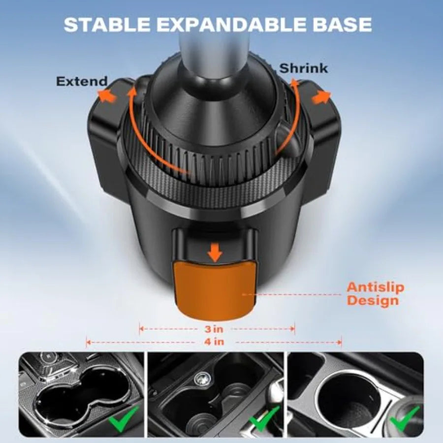 for Magsafe Car Mount Charger, QI2 15W Wireless Fast Charging Cup Holder Phone Charger - Dual Cooling System, Aluminum Alloy Tr