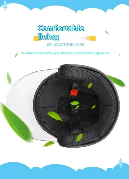 Cartoon Children Helmet With Pattern Four Seasons Safety Protection Child Outdoor Sports Motorcycle Open Face Cute