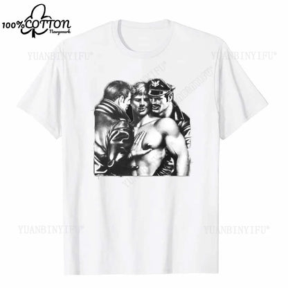D LGBT GAY SCHWUL TOM OF FINLAND Casual pride cotton t shirt SAILOR MATROSE COPS KING Men Unisex tshirt Streetwear T-SHIRT