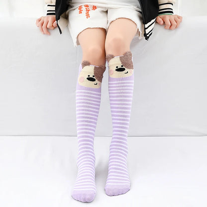 Children warmer ankle short lovely socks Cartoon Cute Kids Girl Knee High Socks infant cotton Baby Animal Over Knee Socks girls