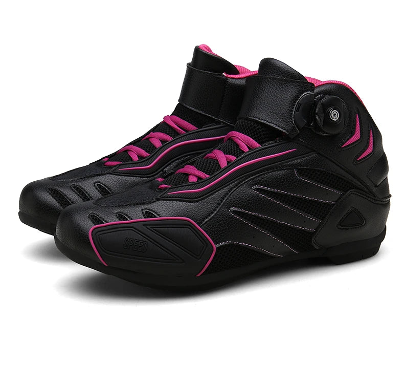 PU Leather Motorcycle Riding Boots for Men And Women Breathable Four-Season Motocross Motorbike Boots