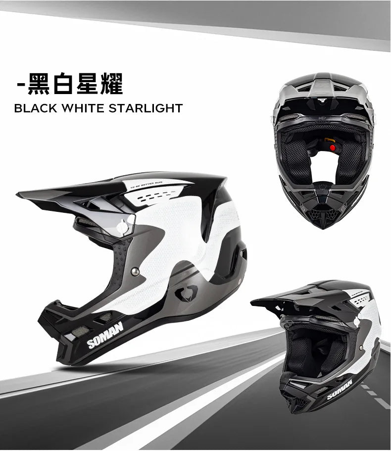 SOMAN CE Certified Off Road Motorcycle Helmet Мотошлем Lightweight Breathable Personalized Adult Motocross Capacete 0.15