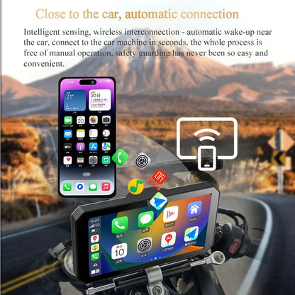 Gallop Sprite 6 inch Motorcycle GPS Navigation Wireless CarPlay Android Auto DVR Drive Recorder Portable Moto Monitor IPX7