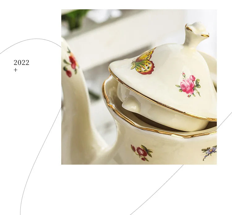 Vintage Lemon Teapot Coffee Cup and Saucer Set Beautiful Coffee Mug Modern Set Tania Bulhoes Luxury Design Cup