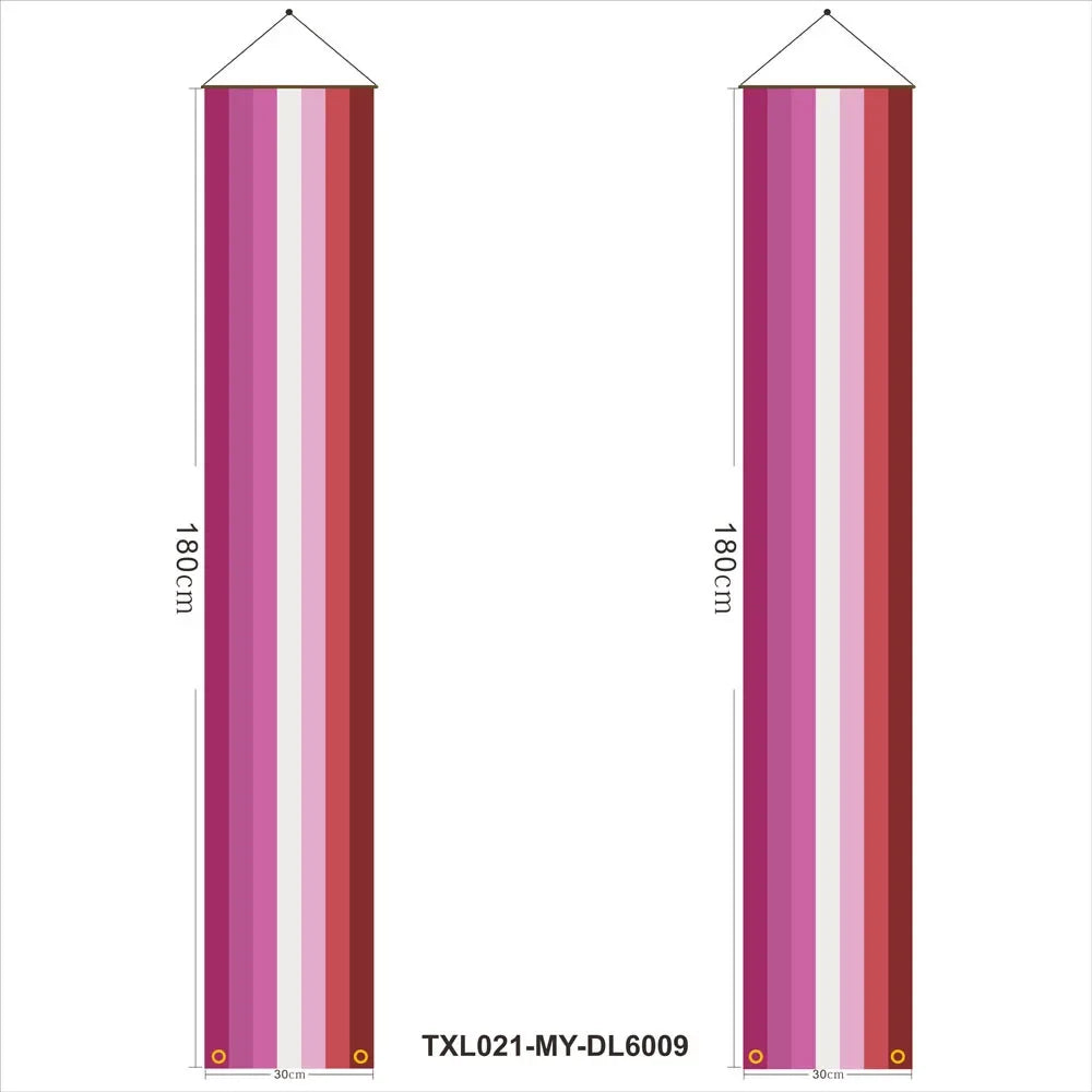 180cm Rainbow Flag Couplets LGBTQ Gay Pride Porch Hangings Outdoor Decorations Flags Lesbian Wedding Decor Banner