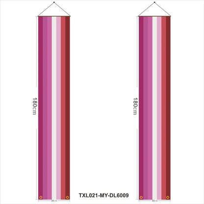 180cm Rainbow Flag Couplets LGBTQ Gay Pride Porch Hangings Outdoor Decorations Flags Lesbian Wedding Decor Banner