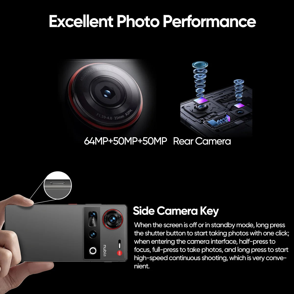 Nubia Z70 Ultra 5G Smartphone Snapdragon 8 Elite Processor 6.85' 144Hz AMOLED Display NFC  Global Version 16GB 512GB