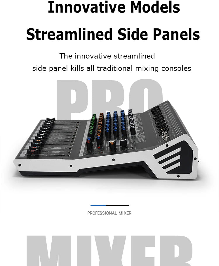 8/12 Channel Digital Mixer Audio Console 100 DSP Effects Bluetooth USB MP3 DJ Reverberation Sound Mixing Console
