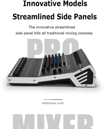 8/12 Channel Digital Mixer Audio Console 100 DSP Effects Bluetooth USB MP3 DJ Reverberation Sound Mixing Console