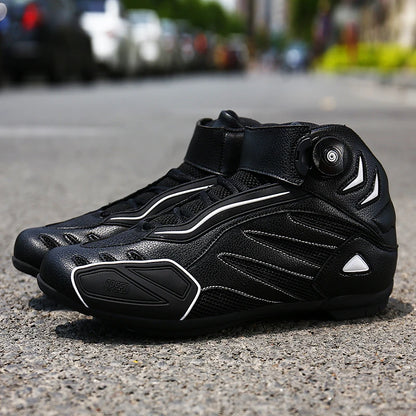 PU Leather Motorcycle Riding Boots for Men And Women Breathable Four-Season Motocross Motorbike Boots