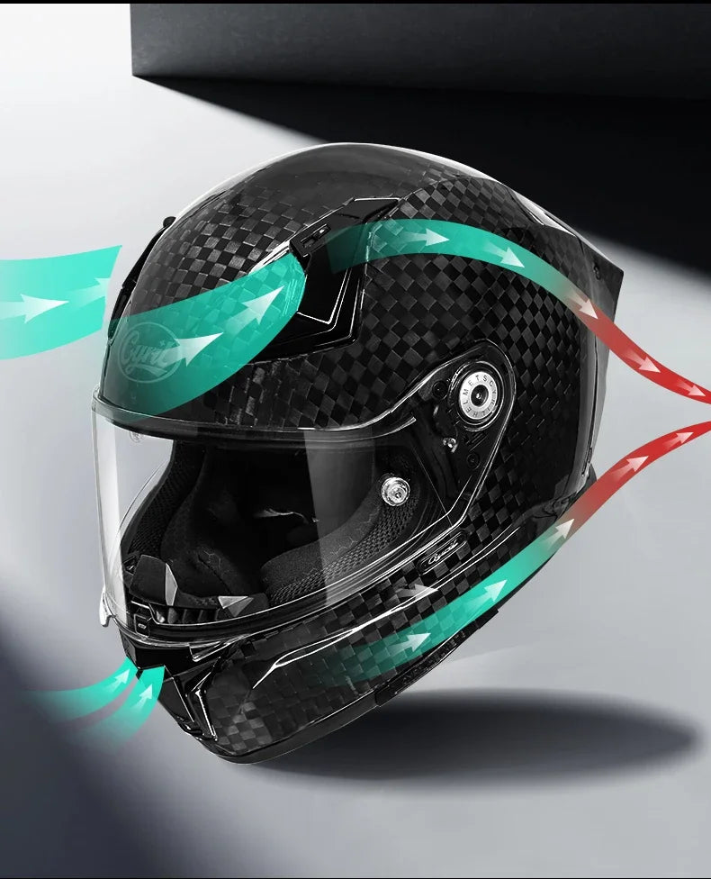 Unisex Lightweight Carbon Fiber Kevlar Full Face Motorcycle Street Bike Helmets Racing Helmet DOT ECE Approved CYRIL Casque Moto