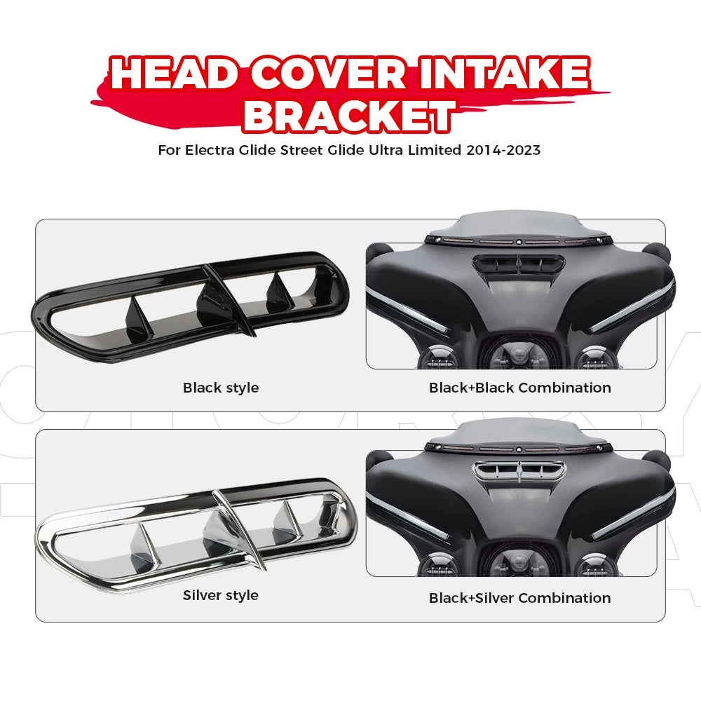 For Street Glide Electra Glide 2014-2024 Front Headlight Fairing with DRL Turn Signal Front Batwing Outer Fairing Accessories