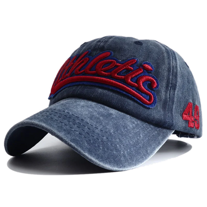 Athletic Letter Embroidery Baseball Cap Retro Washed Cotton Peaked Hat Hip Hop Trucker Dad Caps Fashion Sun Hats for Women Men