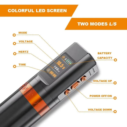PEPAX Leve H2 Wireless Tattoo Machine Pen 3.5/4.2/5.0MM Stroke Wireless Tattoo Pen with 2000mAh Batteries for Tattoo Artists