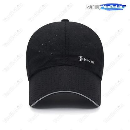 Extended Brim Summer Breathable Perforated Quick-Drying Adjustable Baseball Cap Sun Hat Trucker Caps Dad Hats