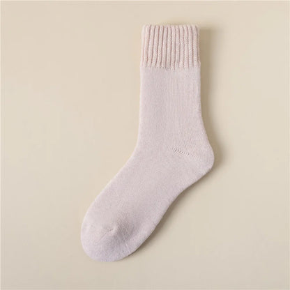 3 Pairs Women Socks Wool Autumn Winter Warm Snow Markron Color Thick Plush Hairy Soft Postpartum Stockings Floor Sleep Socks