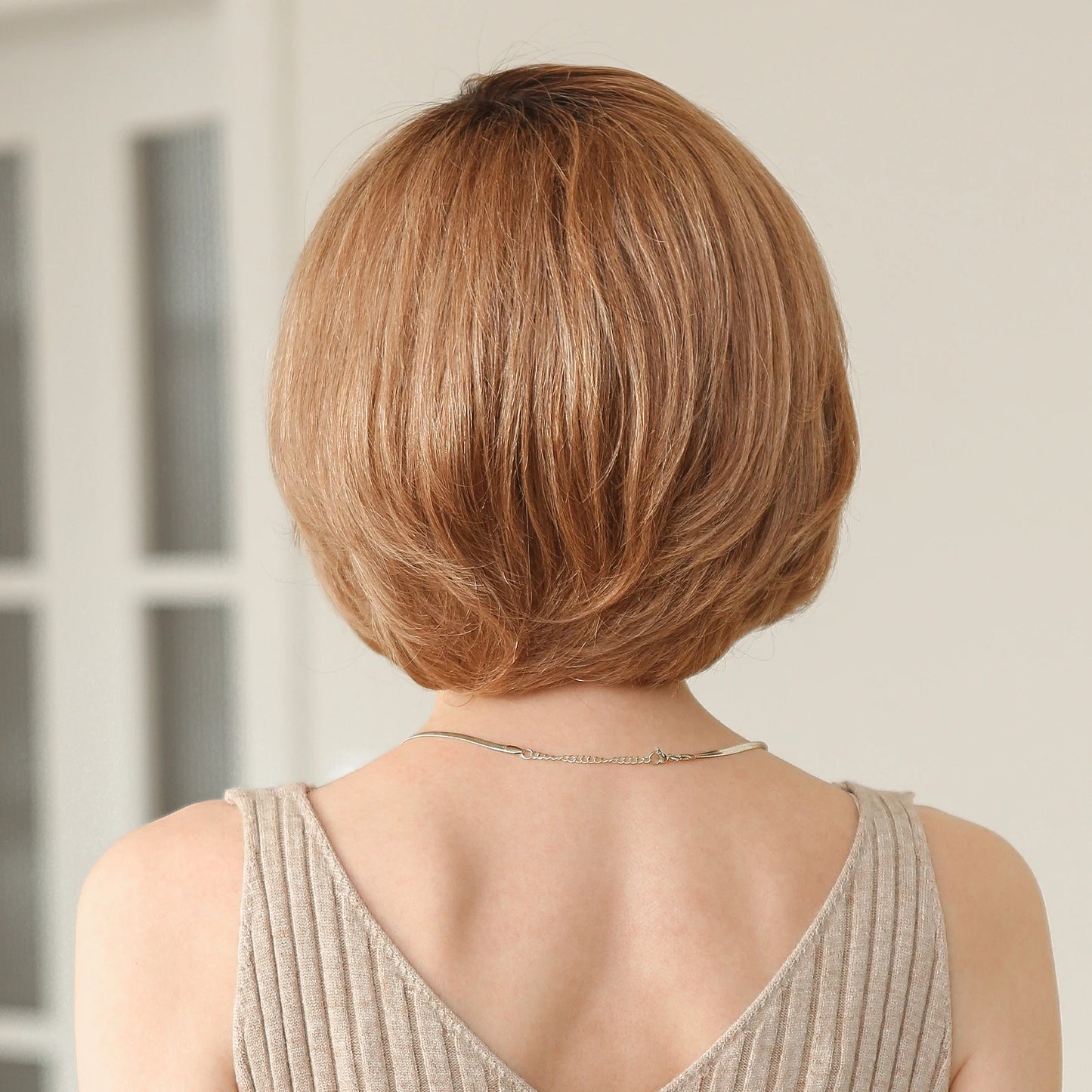 Hand-Tied Lace Front Wig Ombre Blonde Remy 100% Human Hair Wigs Natural Layered Bob HD Transparent Lace Frontal Hairs for Women