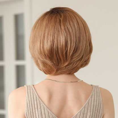 Hand-Tied Lace Front Wig Ombre Blonde Remy 100% Human Hair Wigs Natural Layered Bob HD Transparent Lace Frontal Hairs for Women
