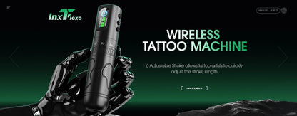 EZ Inkflexo 2.2-4.2mm Adjustable Stroke Wireless Tattoo Machine Pen Coreless Motor with 20pcs REVO Cartridge Tattoo Needles Kits