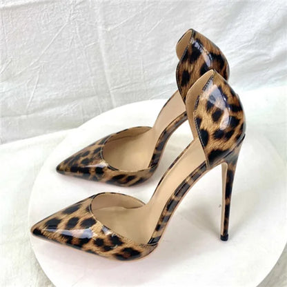 Leopard Print Sexy Women Pumps Shoes Women High Heels Pointed Toe Wedding Shoes 12cm Chaussure Femme QP023 ROVICIYA