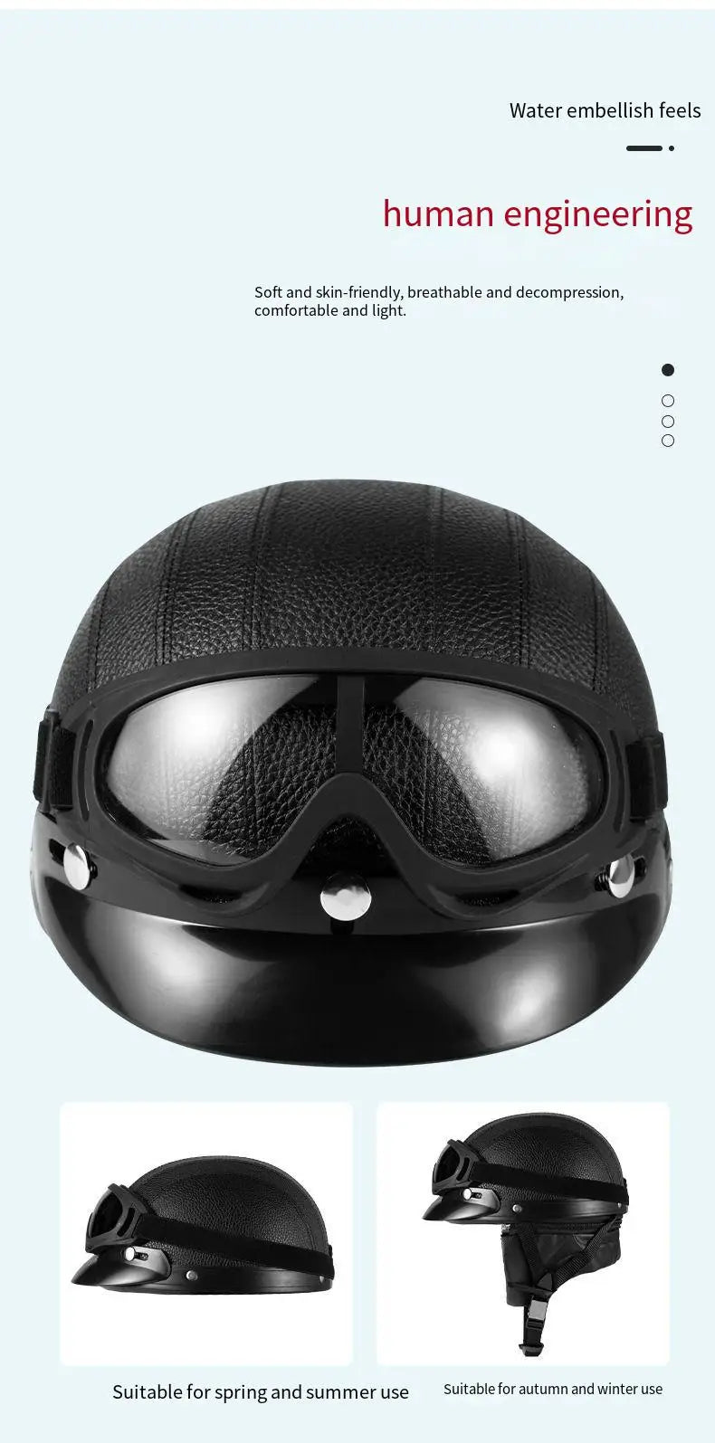 New style safety helmet motorcycle headgear all seasons universal for men and women, warm in autumn and winter,retro half helmet