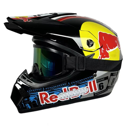 Motocross and Off-Road Helmet Set - Extreme Youth Challenge Full Helmet, Goggles, Gloves, and Protective Gear