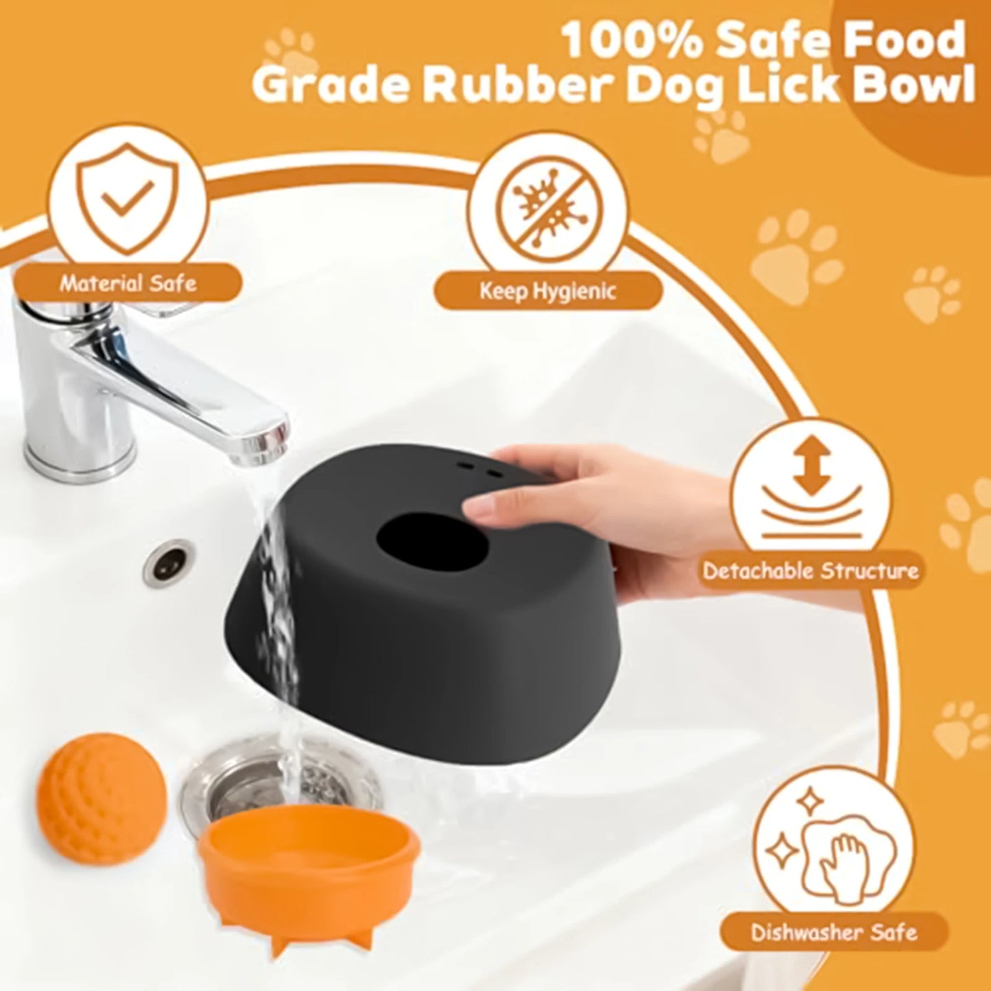 Dog Liquid Lick Bowl with Slow Feeder Design with Silicone Anti Slip Bowl Detachable Easy Cleaning for Wet Food and Bone Broth