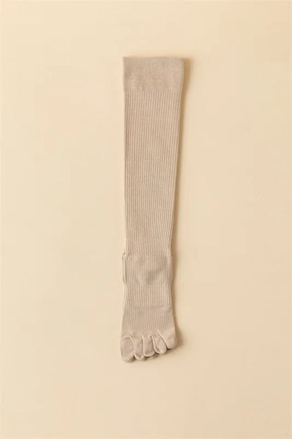 New Women Knee High Toe Socks Soft Lady Girls Breathable Comfortable Solid Color Cute Long Sock For Women