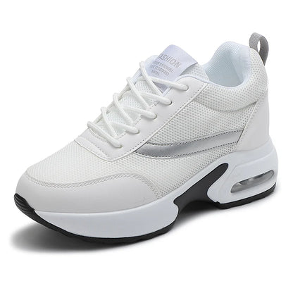 Fashion Women's Platform Shoes Invisible Height-increasing Casual Shoes Ladies Breathable Air-cushion Walking Traveling Shoes