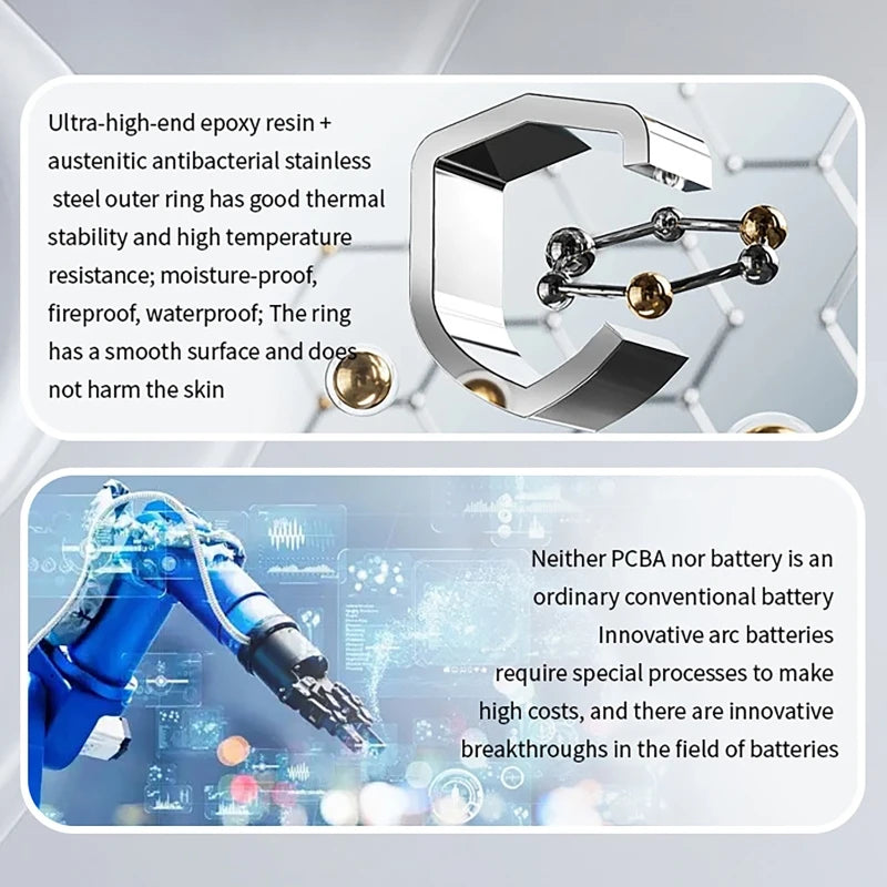 Simple Smart Ring Heart Rate Blood Oxygen Sleep Health Monitor Sport Ring IP68 Waterproof Pedometer Remote Gesture Control Photo
