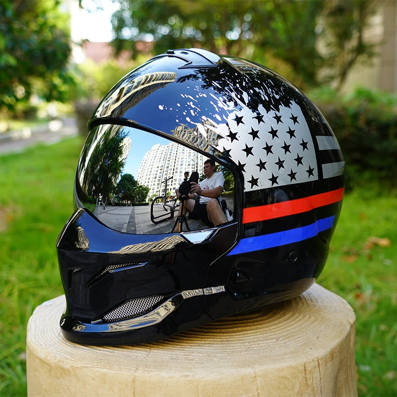 Scorpion Retro Motorcycle Helmet Removable Front Module Transparent Lens M L XL XXL Sizes Available for Motorbike Safety Gear