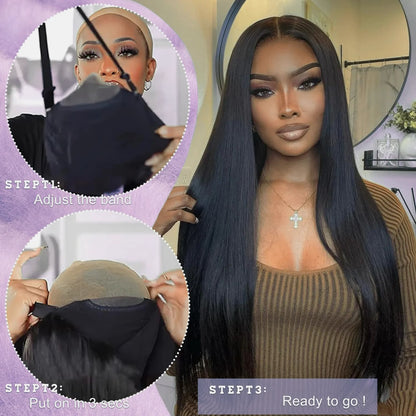 300% 13x6 HD Lace Frontal Wig 100% Raw Human Hair Straight Lace Front Wig 30 36 Inch 5x5 HD Lace Glueless Wig No Glue Human Hair