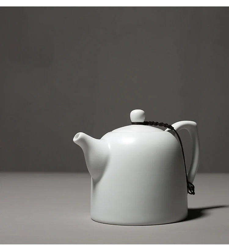 220ml White Jade Porcelain Teapot Dehua Handmade Ceramic Teakettle Single Pots Kung Fu Tea Master Pots Office Decoration Teaset