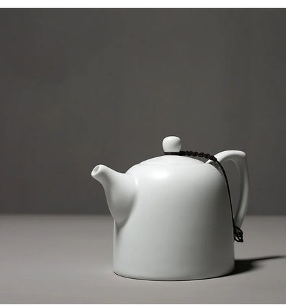 220ml White Jade Porcelain Teapot Dehua Handmade Ceramic Teakettle Single Pots Kung Fu Tea Master Pots Office Decoration Teaset