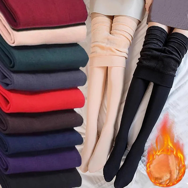 1/2pairs New Colorful Winter Warm Velvet Leggings for Women High Waist Tights Stretchy Leggings Sexy Stockings Fleece Pantyhose