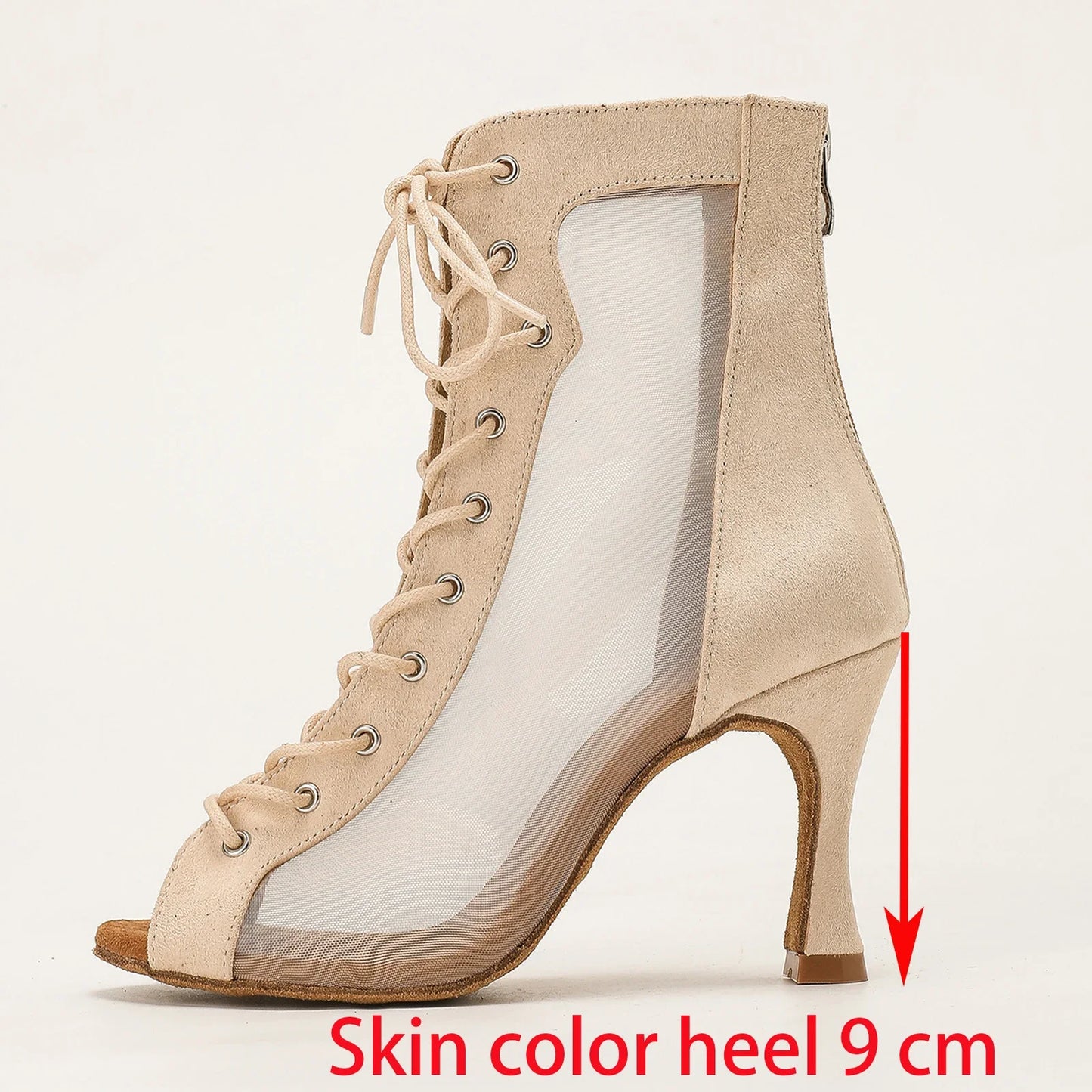 Profession Latin Dance Shoes Woman Suede Mesh Ventilation Ballroom Salsa Boots for Girls Soft Bottom Practice Jazz Latin Boots