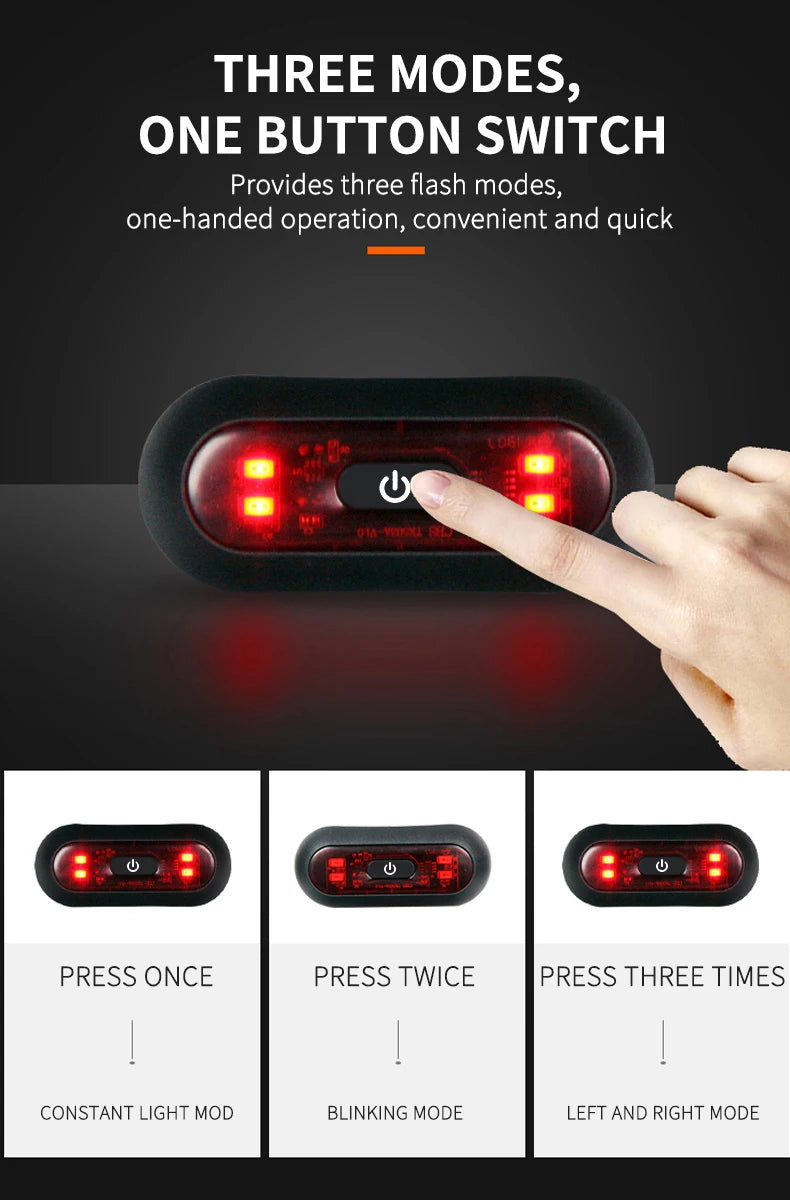 Moto Helmet light Luces Para Casco Bike Taillight Motorcycle Bicycle Helmet Safety Signal Warning Rear Lamp Waterproof LED Light