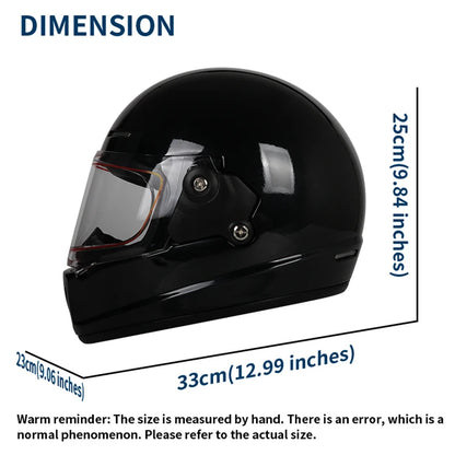 Retro-style full-face helmet with multi-color lenses, ABS material, DOT certified, suitable for all seasons