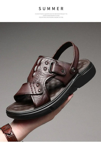 Men's Big Size Sandals Summer Classic Roman Slippers Comfortable Beach Outdoor Walking Shoes  Breathable Casual Slides