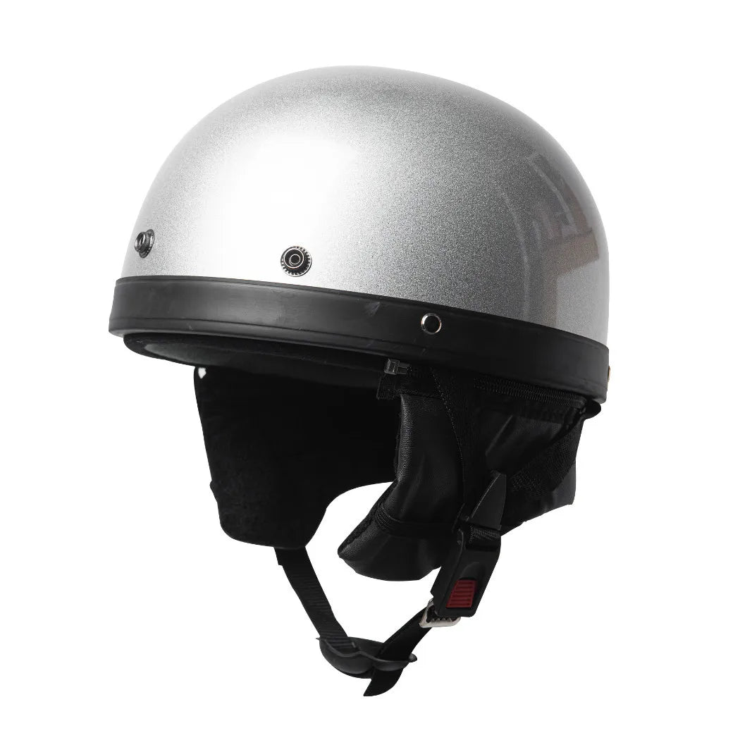 Retro Leather Motorcycle Helmets For Men Women Vintage Moto Half Helmet With Goggles Four Seasons Riding Scooter Capacetes