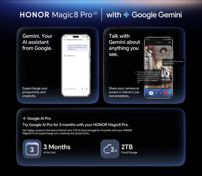 Global Version HONOR Magic8 Pro 5G AI Magic 8 Pro Smartphone Snapdragon 8 Elite Gen 5 6.71'' OLED Screen 7100mAh Battery 100W