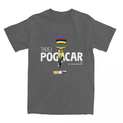 Men's Tadej Pogacar Cycling Pogi Team T-Shirts Cotton Clothing 2025 Summer Tour-De France Women Short Sleeves O-Neck Tshirt Tops