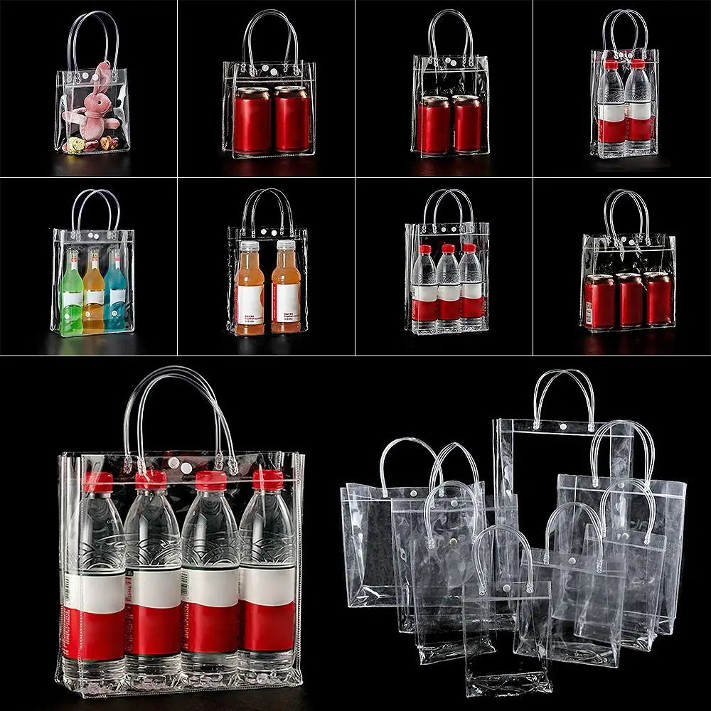 The New PVC Handbag Plastic Candy Bag Convenient Large Capacity Transparent Gift Jelly Bag Gift Bag School Work Daily Matching
