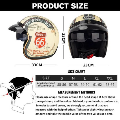DOT Open Face Casco Moto Motorcycle Accessories Men Moto Helmets Certificated Retro Motorcycle Helmet Cafe Racer