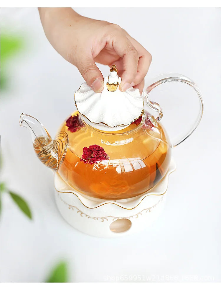 Nordic Afternoon Tea Set Flower Tea Cup Set Boiled Fruit Teapot Candle Heated Teapot Home Gifr