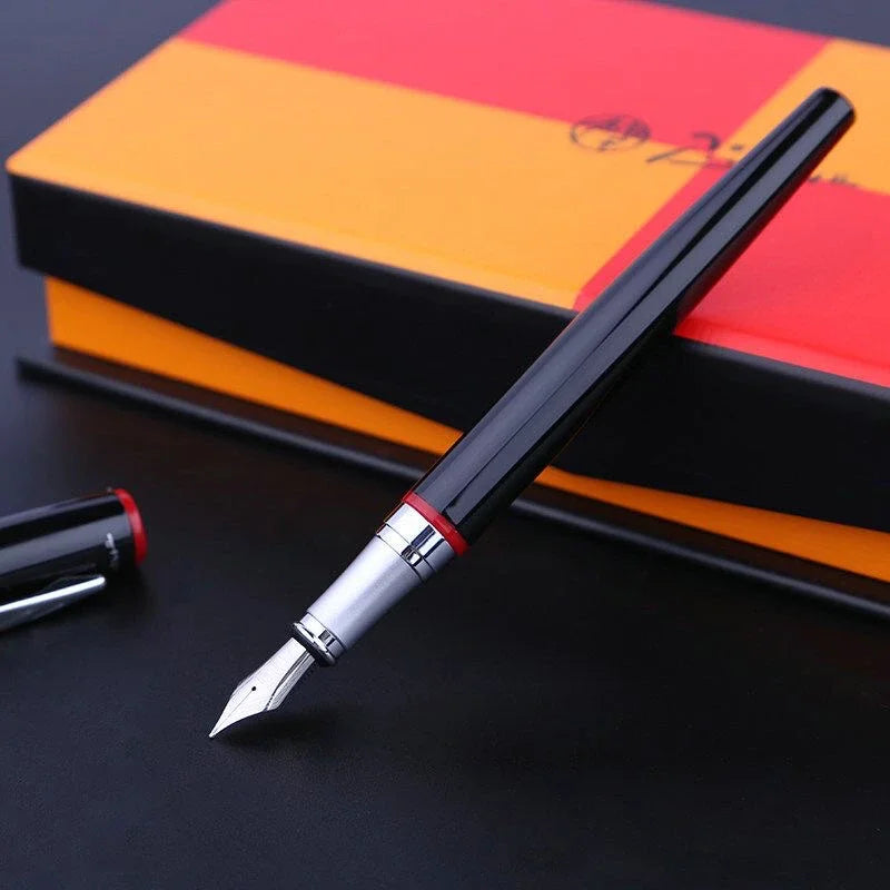 Picasso 907 High Quality Luxurious Montmartre Metal Black Iridium 0.5mm Point Pen with Yellow/Red Ring,Original Box Option