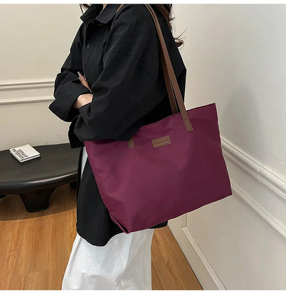 Casual Women's Oxford Cloth Shoulder Bags College Commuter Ladies Waterproof Tote Shopping Bag Large Capacity Female Handbags