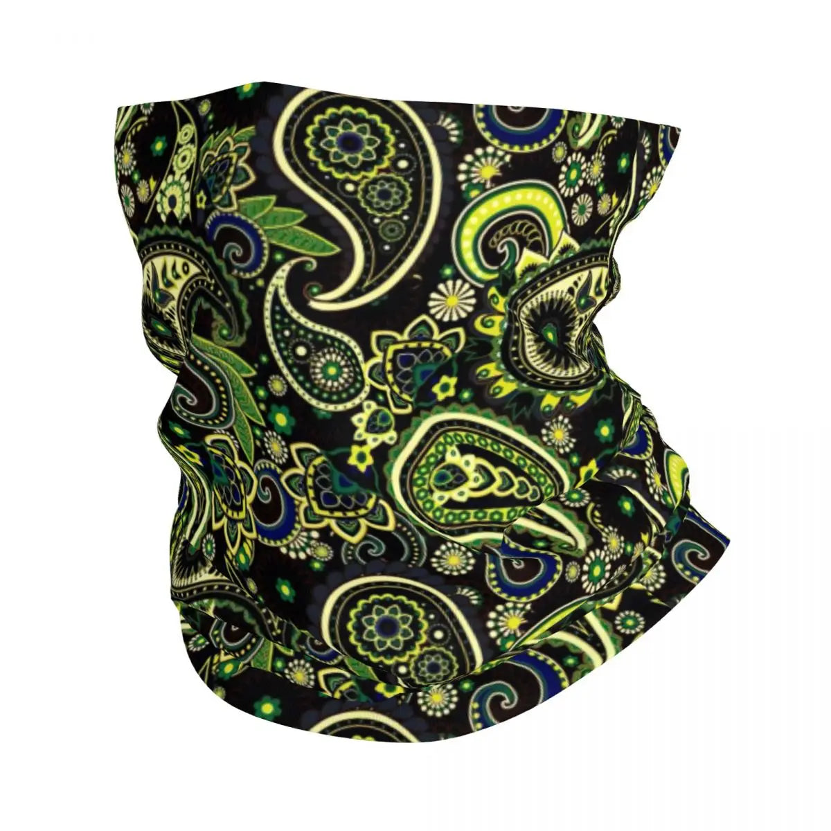 Custom Black Bandana Pattern Bandana Neck Gaiter for Hiking Cycling Women Men Wrap Scarf Paisley Style Headband Warmer