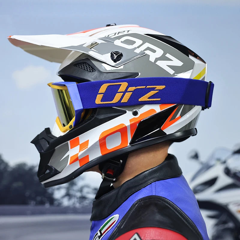 ORZF16-Off road motorcycle helmet, men's and women's rally helmet, mountain bike riding speed drops in all seasons